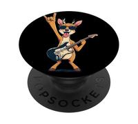 Genial Ciervo Guitarrista Divertido diseño de música Rock Animal PopSockets PopGrip Adhesivo