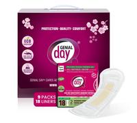 Genial Day - Forro de algodón, veganos y no tóxicos, forros de algodón para mujer con tira de anión infrarroja lejana, suave y transpirable, 7.09 pulgadas de largo (extra absorbente), 9 paquetes, 162