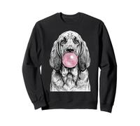 Genial Dibujo de Goma de mascar Rosa con Forma de Perro Bloodhound Sudadera