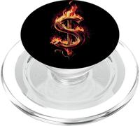 Genial Disfraz de Dollar Sign Flames PopSockets PopGrip para MagSafe