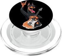 Genial Doberman Rock Music Guitarrista Divertido Diseño de Perro PopSockets PopGrip para MagSafe