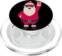 Genial gráfico de Papá Noel con el Divertido Personaje de Santa Rock On Winter PopSockets PopGrip para MagSafe