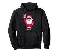 Genial gráfico de Papá Noel con el Divertido Personaje de Santa Rock On Winter Sudadera con Capucha