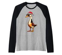 Genial Indian Runner Duck, Navidad, Navidad, Divertido Amante de los Animales Camiseta Manga Raglan
