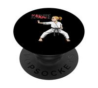 Genial Luchadora De Artes Marciales Y Karate PopSockets PopGrip Adhesivo
