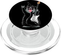 Genial Mago Gato con Guitarra eléctrica Divertido diseño Retro PopSockets PopGrip para MagSafe