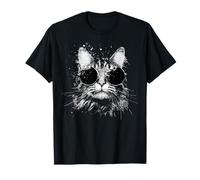 Genial Maine Coon Cat con Gafas de Sol White Splash Art Cats Camiseta