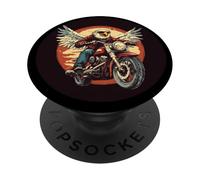 Genial motorista con alas para los amantes del águila y la libertad PopSockets PopGrip Adhesivo