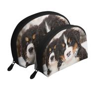 Genial Perro de montaña de Berna, Bolsa de Maquillaje de Concha, Monedero pequeño para Mujer, Bolsa de artículos de tocador, Bolsa de cosméticos, 2 Piezas