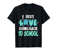 Genial Regalo Retro para Estudiantes de Primer año con Texto en inglés «I Just Love Going Back to School» Camiseta