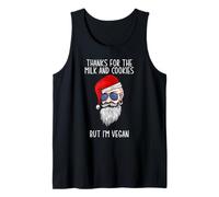 Genial Santa Claus Vegan Leche Cookie Barbudo Hipster Regalo Camiseta sin Mangas