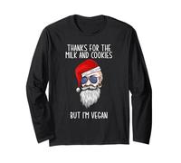 Genial Santa Claus Vegan Leche Cookie Barbudo Hipster Regalo Manga Larga