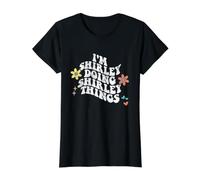 Genial, Soy Shirley Haciendo Cosas Divertidas para el Día de la Madre de Shirley Camiseta gráfica económica, Mujer, Negro, L