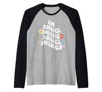 Genial, Soy un ángel Haciendo Cosas de ángeles, Divertido Día de la Madre Camiseta Manga Raglan