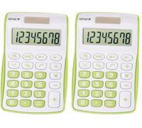 Genie 120 B - Calculadora, 8 dígitos, batería Dual (Solar y Pila), diseño Compacto, Color Verde (Paquete de 2)