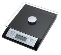 Genie 3623 EDS - Báscula postal y de cocina, fabricada en plástico con plato de cristal, pantalla LCD, de 1 a 5000 g, color negro