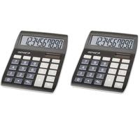 Genie 840 B - Calculadora de 10 dígitos (Dual Power (Solar y batería), diseño Compacto), Color Negro (Paquete de 2)