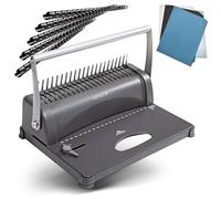 Genie CB 850 - Encuadernadora, hasta 350 hojas, DIN A4, incluye juego de 75 piezas, color plata y negro