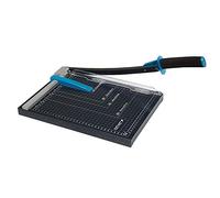 Genie gm A4 Guillotina de papel (Adecuado para formatos hasta DIN A4, 12 hojas, para materiales como Papel cartón, fotos, etc., metal de alta calidad de superficie de trabajo) Negro/Azul