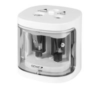 GENIE PS 130 - Sacapuntas eléctrico doble (funciona con pilas, para lápices de 6-12 mm)