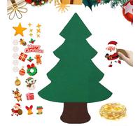 Genikeer Árbol De Navidad para Niños Pequeños | con Decoración De Cuerda De Luces LED De 2.99 Metros - Árbol De Navidad De Fieltro Interactivo - para La Pared, Guardería, Exterior, Pasillo Y Entrada