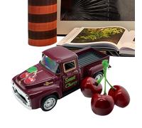 Genikeer Decoración De Camión Metálico | Camión En Miniatura con 3 Frutas Falsas - para Centro De Mesa Estante Cocina Hogar Granja