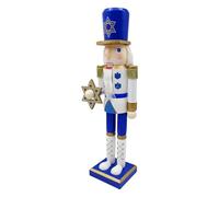 Genikeer Soldado Cascanueces | Figuras Tradicionales de Cascanueces pintadas de Hanukkah, Centro de Mesa Festivo y Azul para encimera, Estante de Mesa, Chimenea