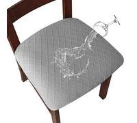 Genina Fundas de Asiento Impermeables para sillas de Comedor, Fundas de Silla de Comedor, Fundas de Silla de Cocina, 6 Unidades, Color Gris