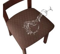 Genina Fundas de Asiento Impermeables para sillas de Comedor, Fundas para sillas de Comedor, Fundas de sillas de Cocina (Chocolate, 4 Piezas)
