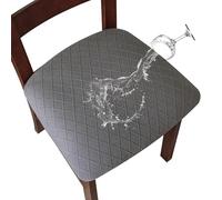 Genina Fundas Impermeables para Sillas de Comedor, 6 Piezas, Gris Oscuro