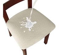 Genina Juego de 6 fundas de asiento impermeables para sillas de comedor | Protección contra el pelo de mascotas y las manchas, fundas elásticas para sillas de cocina, protector de silla extraíble