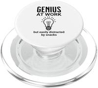 Genio EN EL Trabajo Pero Se Distrae Fácilmente con Snacks Funny Brain PopSockets PopGrip para MagSafe