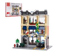 Geniteen Estación de Policía con Set de Bloques de Construcción de Coche de Policía, 1445 Piezas, Modelo de Casa de Ciudad DIY, Vista Creativa de la Calle, Casa MOC para Adultos (Comisaría de policía)