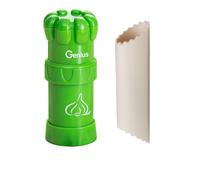 Genius Cortador de ajos G5, juego de 2 piezas, color verde, prensa de ajos de alta calidad, apto para lavavajillas, ideal para cortar ajos, molinillo de ajos