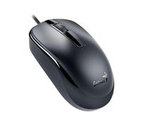 Genius DX-120 - Ratón USB tipo C Plug and Play, seguimiento óptico de 1200 DPI, 3 botones con rueda de desplazamiento, diseño ambidiestro con cable de 1,5 m, color negro