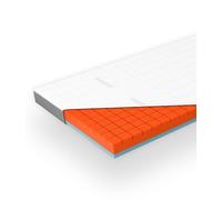 Genius eazzzy Premium Cube Topper, Height 9 cm, Ergonomic 2 en 1 Reversible Mattress Topper with Firm & Soft Side, Breathable Mesh Cover, Corner Loops, 90 x 190 cm