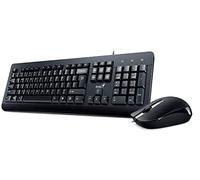 Genius KM-160 - Combo de teclado y mouse con cable, color negro