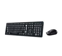 Genius KM-8200 Wireless Smart Keyboard and Mouse Combo Set Customizable Function Keys Multimedia Full Size UK Layout and Optical Sensor Mouse 1000dpi Designed for Home or Office