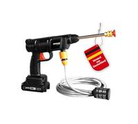 Genius Limpiador de Alta presión inalámbrico de Alta presión, 12 Piezas, Pistola de Lavado Profesional, Pistola de Lavado para Coche con batería y Manguera de Agua de 5 m, Limpiador móvil de Alta