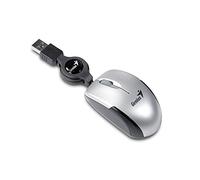 GENIUS Micro Traveler - Ratón, USB, con Cables, Óptico, 1200 dpi, Windows Vista/XP/2000 Mac OS X+, Plateado