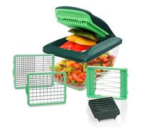 Genius Nicer Dicer Chef S - Juego de 7 utensilios para cortar verduras y tomates, color verde