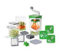 Genius Nicer Dicer Julietti - Cortador en espiral (17 piezas, incluye cortador de dados y espirales, incluye 7 piezas de corte y 3 recipientes de 1200 ml)