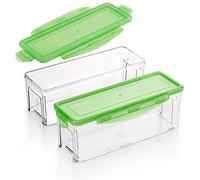 Genius Nicer Dicer Magic Cube | Recipiente de recogida con tapa | 2 piezas | transparente/verde