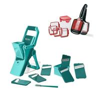 Genius Nicer Dicer Mando 19 Piezas Cortador de Verduras, con Contenedor de Corte, 6 Cartuchos Trituradora de Cebollas y Patatas