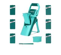 Genius Nicer Dicer Mando - Cortador de verduras y pepinos, 12 piezas, mandolina vegetal con 6 cuchillas intercambiables, para rebanadas en juliana