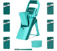 Genius Nicer Dicer Mando - Cortador de verduras y pepinos, 12 piezas, mandolina vegetal con 6 cuchillas intercambiables, para rebanadas en juliana