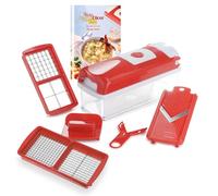Genius Nicer Dicer Smart | 6 partes | Cortador de frutas y verduras | tirar dados | robar | cepillado | cortar | incluyendo folleto de recetas