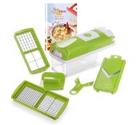 Genius Nicer Dicer Smart | 6 partes | Cortador de frutas y verduras | tirar dados | robar | cepillado | cortar | incluyendo folleto de recetas