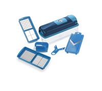 Genius Nicer Dicer Smart - Cortador de verduras (6 piezas, para rallar dados, ensalada, fruta, recipiente de 800 ml), color azul
