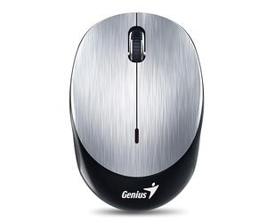 Genius NX-9000BT - Mini mouse Bluetooth, 1200 DPI, recargable, tecnología BlueEye, plateado